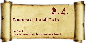 Madarasi Letícia névjegykártya
